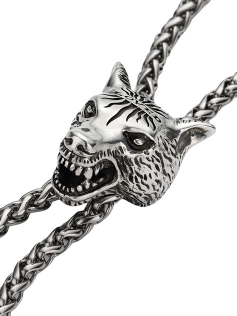 gucci anger forest wolf necklace.